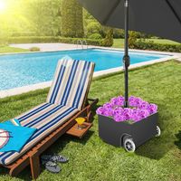 Jiubiaz Schirmständer mit Rollen für Terrasse & Garten – Rostfrei, stabil und flexibel beweglich