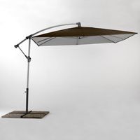 Gartenschirm 2,5x2,5 Meter dezentraler Arm Aluminium quadratisches Tuch Shadow Brown