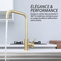 DILECI - Robinet de cuisine design intemporel Coloris Or