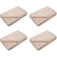 vidaXL Couverture antidérapante en fausse de lapin Olite 4 pcs Beige