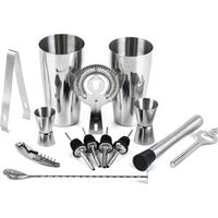 Kit de barman de mixologie, ensemble de shakers à Cocktail avec Boston Shaker/Jigger/verseurs, outil de Bar domestique pour le mélange de boissons, 14 pièces/ensemble, Argent