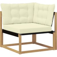 vidaXL Outdoor Corner Sofa Solid Acacia Wood and Textilene White