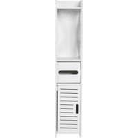 Nannigr Étagère de rangement de salle de bain, armoire en bois et plastique, élégante pour les buanderies