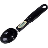 Spoon Scale Measuring Spoon Portable Electronic Scale Kitchen Scale LCD Display Mini Digital Scale 500g/0.1g Kitchen Essentials (Black)