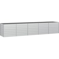 Vassoio per fioriera aiuola rialzata piante fiori terrazza giardino giardino 400 x 80 x 77 cm argento acciaio zincato Argento 020039448