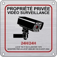 Aluminium-Überwachungskamera-Schild, 15 × 15 cm, 24-Stunden-Familien-Videoüberwachungskamera-Schild mit Aufkleber und vorgebohrten Löchern für den Innen- und Außenbereich