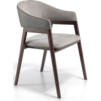 Chaise rembourrée tissu pieds bois massif