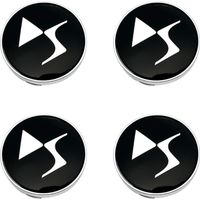 4 Pièces Auto 60mm Cache Moyeux pour Citroen DS3 DS4 DS6, Enjoliveurs de Roue Capuchon Centre Accessoires Extérieurs Voiture 3D Logo Noir