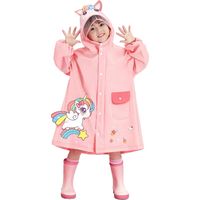 Imperméable enfant imperméable, léger et portable, à capuche, rose, taille M, motif mignon, pour fille et garçon.