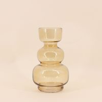 Vase design en verre teinté doré, H26cm