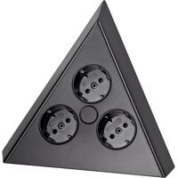 THEBO Eck-Steckdose ST 3007/ C schwarz matt Dreiecksteckdose 240 V
