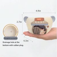 Pot de fleurs pour plantes succulentes, pot de 4 pouces, pot de fleurs, pot de plantes d'intérieur avec drainage, pot de plantes d'intérieur (renard, 1 paquet)