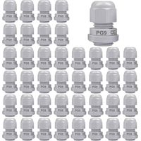 40 Presse-étoupes PG9, Connecteur Câble IP68, Plastique PP Blanc 4-8mm, Étanche Maison Jardin Éclairage