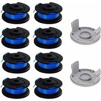 Pack de 10 bobines de rechange pour coupe-bordures Ryobi One+ AC14RL3A, 18v 24v 40v, Ø 1,6mm, longueur 20,11m (incluant 8 bobines et 2 couvercles)
