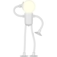 Veilleuse À Ventouse - Lampe Humanoïde Torsionnable - Pour Chambre Dortoir Bureau Salle De Bain - 1 Pièce