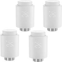 Lot de 4 Vanne Thermostatique Connectée ZigBee 3.0 Adapté pour SONOFF TRVZB - Thermostat Intelligent Radiateur Contrôle Vocal Détection de Fenêtre Compatible Alexa Home Assistant