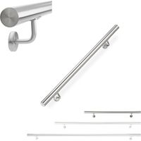 Relaxdays – Main courante inox 304 – Rambarde escalier ronde 100 cm – Ø 42 mm – Fixation murale incluse – Argenté pour intérieur et extérieur