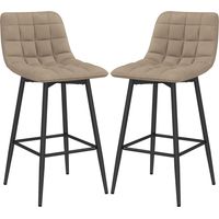 Sgabelli da Cucina Stile Nordico Effetto Velluto Marrone 45x47x84 cm