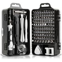 Kit Tournevis de Précision, Kit Mini Tournevis Magnétique, Set Outils Informatique de Réparation pour PC, Laptop, Phone, Lunettes, Mac, Smartphone, Bricolage, Consoles de Jeux, 120 en 1 Noir