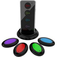 Schlüssel-Tracker, kabellos RF 120 dB, offener Bereich Arbeitszone 50 - 80 m, Fernbedienung mit LED-Taschenlampe, Basishalter für Schlüssel, Geldbörsen, Handys und Haustiere