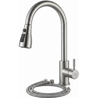 Grifo De Cocina Extraíble 360 Grados Acero Inoxidable