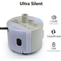 Pompe à eau pour fontaine à chat, extrêmement silencieuse (≤25 dB), étanche IP68, faible consommation d'énergie (1,5 W), adaptée à la fontaine à chat Balimo en plastique de 2,2 L