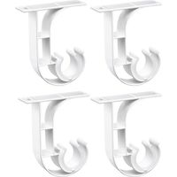 CSPARCV Ceiling Curtain Rod Bracket, Heavy Duty White Curtain Rod Brackets, Aluminum Alloy, Curtain Rod Bracket with Plastic Loop, Ceiling Brackets