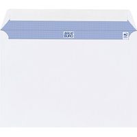 Boîte de 500 enveloppes blanches 162 x 229 mm format C5 avec bande protectrice, sans fenêtre - Maxiburo