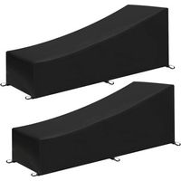 Housse de Chaise Longue de Jardin, 2PCS Housse de Chaise Longue Exterieur Imperméable et Coupe-Vent en Tissu Oxford 210D pour Patio extérieur