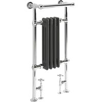 Hudson Reed Elizabeth - Sèche-Serviettes Mixte Rétro Sur Pieds Anthracite – 93cm x 45cm (avec barre déportée)