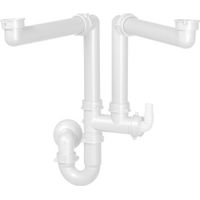 Siphon pp evier double bac raccord lave vaiselle - CRISTINA ONDYNA OM9912