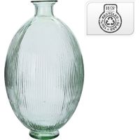 Vaso in Vetro Riciclato con Decoro a Righe 30x54cm 21l
