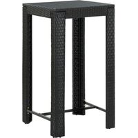 Table de bar de jardin Table haute Noir 60,5x60,5x110,5 cm Résine tressée 29314