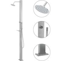 Vidaxl – Douche extérieure en acier inoxydable 201 – Installation facile – Douche pluie et pomme de douche manuelle – Dimensions 10x6,5x210 cm