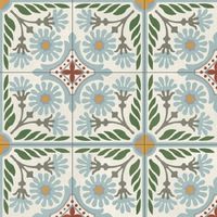Carrelage sol imitation ciment 59.2x59.2 cm R10 – Grès cérame antidérapant – Design Art Déco floral pour intérieur et extérieur – Aparici