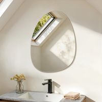 75 x 55cm Asymmetrical Bathroom Wall Mirror, Frameless, Wall Mounted – S'AFIELINA