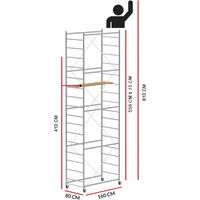 Scedil – Échafaudage 160 cm – Hauteur de travail 6,10 m – Acier galvanisé électrolytique – 4 roues avec freins – Charge maximale 80 kg
