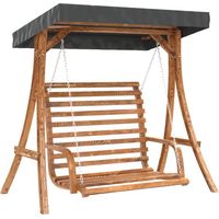 Fauteuil suspendu avec une structure en épicéa massif et un placage en teck