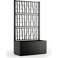 STEFANPLAST Blumentopf/Jardinière ETHICA rechteckig 80 cm mit Gitter - 80x36xh 140 cm - Graphit