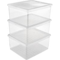Keeeper Boîte de rangement moderne transparente 18L