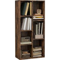 Estantería Librería Armario de Libros con 7 Compartimentos para Plantas Archivos 50x24x106 cm Marrón Rústico
