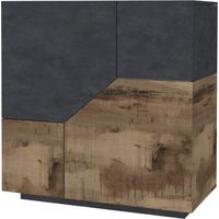 Credenza 2 ante linea Galassia in finitura effetto Pietra e Acero Pereira