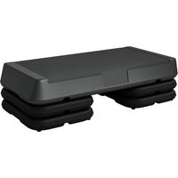 Stepper de fitness aeróbico, altura ajustable en 3 niveles (10/15/20 cm), superficie de plástico antideslizante, color gris.