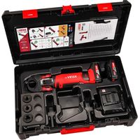 Virax – Presse à sertir électro-mécanique 18V avec 2 batteries 2.0Ah – Inserts TH16-20-26 – Chargeur rapide – Poids léger 2,1 kg – SKU 253577