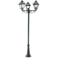 Palo Da Esterno Contemporaneo 250Cm Elegance Alluminio E Vetro Grigio 3 Luci E27