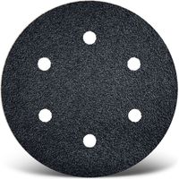 MENZER Black Disques abrasifs auto-agrippants, 150 mm, 6 trous, p. Ponceuses excentriques, Carbure de silicium (Lot de 50) G180