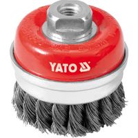 SPAZZOLA ANTERIORE 60MM M14 FILO INTRECCIATO IN ACCIAIO INOX PER SMERIGLIATRICE YATO