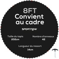 Tapis de rechange pour trampoline tapis de saut de remplacement, compatible trampoline Ø 2,4 m et ressorts de 14 cm