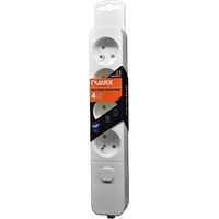 Steckdosenleiste - QUARX - 4 Steckdosen - Mit Schalter, 1,5m Kabel