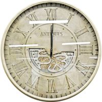 horloge murale style vintage métal gris effet vieilli - Gris vieilli effet antique